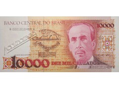 Банкнота Бразилия 10000 (десять тысяч) крузадо 1989 год. Pick 215. UNC