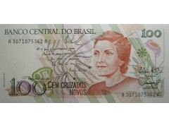 Банкнота Бразилия 100 (сто) крузадо 1989 год. Pick 220a. UNC