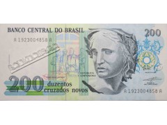 Банкнота Бразилия 200 (двести) крузадо 1989 год. Pick 221. UNC