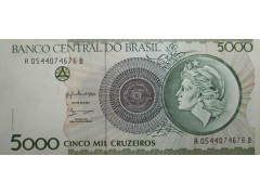 Банкнота Бразилия 5000 (пять тысяч) крузадо 1990 год. Pick 227. UNC