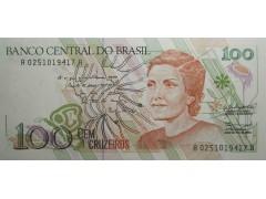Банкнота Бразилия 100 (сто) крузадо 1990 год. Pick 228. UNC