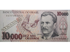 Банкнота Бразилия 10000 (десять тысяч) крузейро 1991-93 год. Pick 233b. UNC