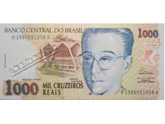 Банкнота Бразилия 1000 (тысяча) крузейро 1993 год. Pick 240. UNC