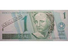 Банкнота Бразилия 1 (один) реал 1997 год. Pick 243Ab. UNC