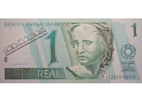 Банкнота Бразилия 1 (один) реал 1997 год. Pick 243Ab. UNC