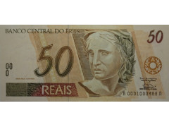 Банкнота Бразилия 50 (пятьдесят) реалов 1994-2010 год. Pick 246h. UNC