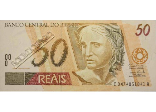 Банкнота Бразилия 50 (пятьдесят) реалов 1994-2010 год. Pick 246p. UNC