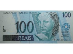 Банкнота Бразилия 100 (сто) реалов 1994 год. Pick 247f. UNC