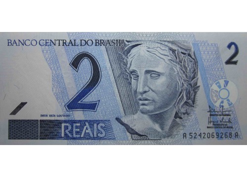 Банкнота Бразилия 2 (два) реала 2001-12 год. Pick 249b. UNC