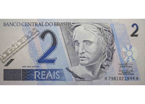 Банкнота Бразилия 2 (два) реала 2001-2012 год. Pick 249c. UNC