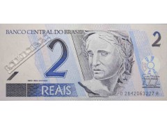 Банкнота Бразилия 2 (два) реала 2001-12 год. Pick 249h. UNC