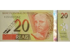 Банкнота Бразилия 20 (двадцать) реалов 2002-10 год. Pick 250a. UNC