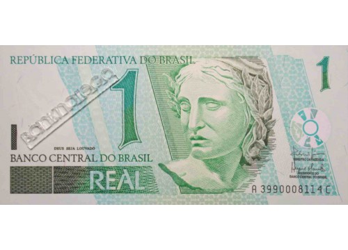 Банкнота Бразилия 1 (один) реал 2003 год. Pick 251a. UNC