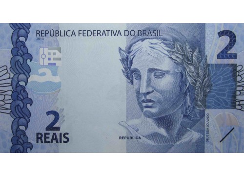 Банкнота Бразилия 2 (два) реала 2010 год. Pick 252a. UNC