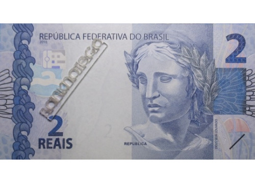 Банкнота Бразилия 2 (два) реала 2010 год. Pick 252f. UNC