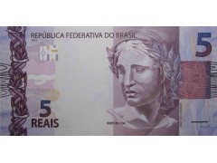 Банкнота Бразилия 5 (пять) реалов 2010 год. Pick 253a. UNC