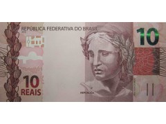 Банкнота Бразилия 10 (десять) реалов 2010 год. Pick 254a. UNC