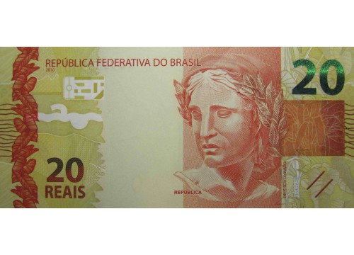 Банкнота Бразилия 20 (двадцать) реалов 2010 год. Pick 255a. UNC