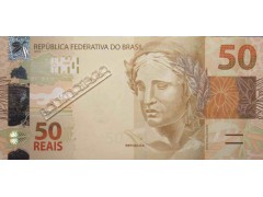 Банкнота Бразилия 50 (пятьдесят) реалов 2010 год. Серия AA. Pick 256a. UNC