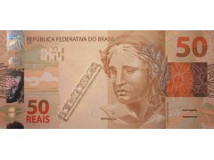 Банкнота Бразилия 50 (пятьдесят) реалов 2010 год. Pick 256f. UNC
