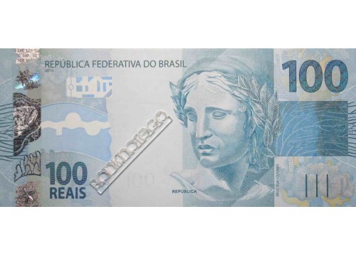 Банкнота Бразилия 100 (сто) реалов 2010 год. Pick 257a. UNC