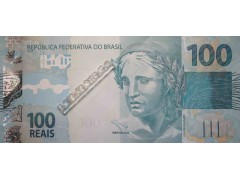 Банкнота Бразилия 100 (сто) реалов 2010 год. Pick 257d. UNC