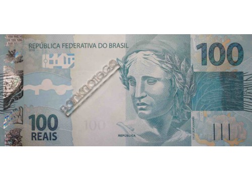 Банкнота Бразилия 100 (сто) реалов 2010 год. Pick 257d. UNC