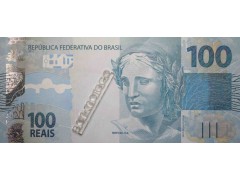 Банкнота Бразилия 100 (сто) реалов 2010 год. Pick 257e. UNC