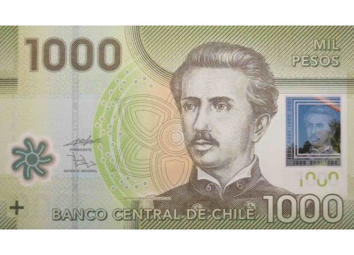 Банкнота Чили 1000 (тысяча) песо 2011 год. Pick 161b. UNC
