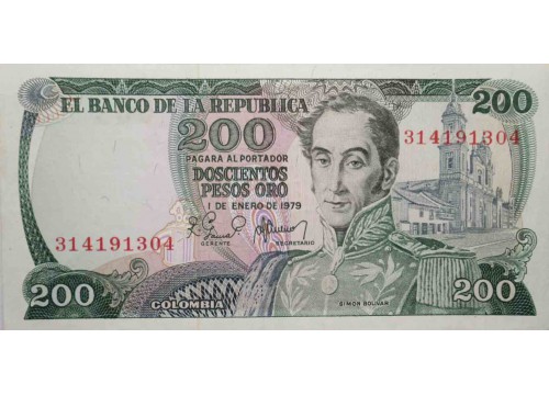 Банкнота Колумбия 200 (двести) песо 1979 год. Pick 419. UNC