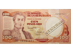 Банкнота Колумбия 100 (сто) песо 1986 год. Pick 426b2. UNC