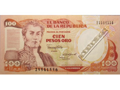 Банкнота Колумбия 100 (сто) песо 1986 год. Pick 426c1. UNC