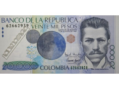 Банкнота Колумбия 20000 (двадцать тысяч) песо 1998 год. Pick 448c. UNC