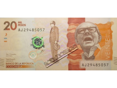 Банкнота Колумбия 20000 (двадцать тысяч) песо 2018 год. Pick 461d. UNC