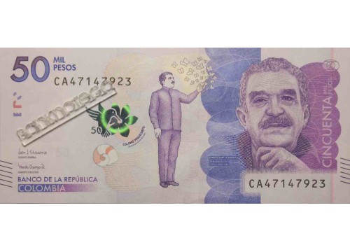 Банкнота Колумбия 50000 (пятьдесят тысяч) песо 2019 год. Pick 462f. UNC