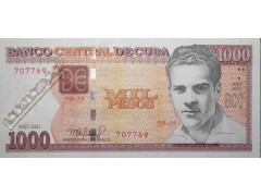 Банкнота Куба 1000 (тысяча) песо 2021 год. Pick 132. UNC