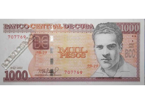 Банкнота Куба 1000 (тысяча) песо 2021 год. Pick 132. UNC
