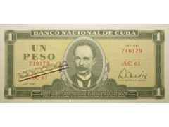 Банкнота Куба 1 (один) песо 1981 год. Pick 102b4. UNC