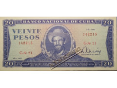 Банкнота Куба 20 (двадцать) песо 1983 год. Pick 105c. UNC
