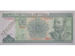 Банкнота Куба 5 (пять) песо 2019 год. Pick 116r. UNC