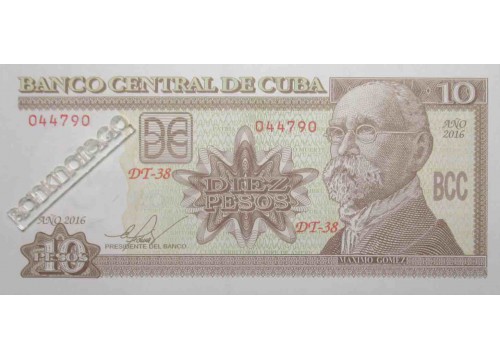 Банкнота Куба 10 (десять) песо 2016 год. Pick 117. UNC