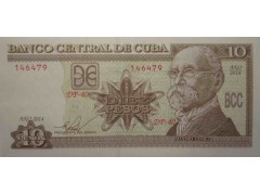 Банкнота Куба 10 (десять) песо 2014 год. Pick 117p. UNC