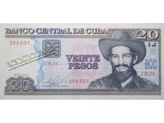 Банкнота Куба 20 (двадцать) песо 2016 год. Pick 122. UNC
