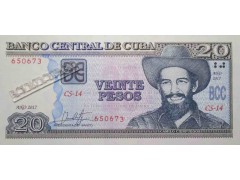 Банкнота Куба 20 (двадцать) песо 2017 год. Pick 122. UNC