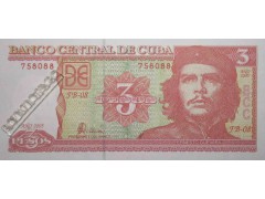 Банкнота Куба 3 (три) песо 2005 год. Pick 127b. UNC