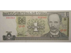 Банкнота Куба 1 (один) песо 2009 год. Pick 128d. UNC