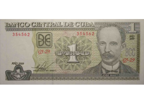 Банкнота Куба 1 (один) песо 2009 год. Pick 128d. UNC