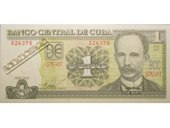Банкнота Куба 1 (один) песо 2010 год. Pick 128e. UNC