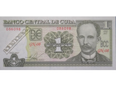 Банкнота Куба 1 (один) песо 2017 год. Pick 128h. UNC