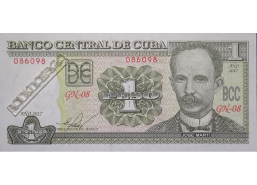 Банкнота Куба 1 (один) песо 2017 год. Pick 128h. UNC